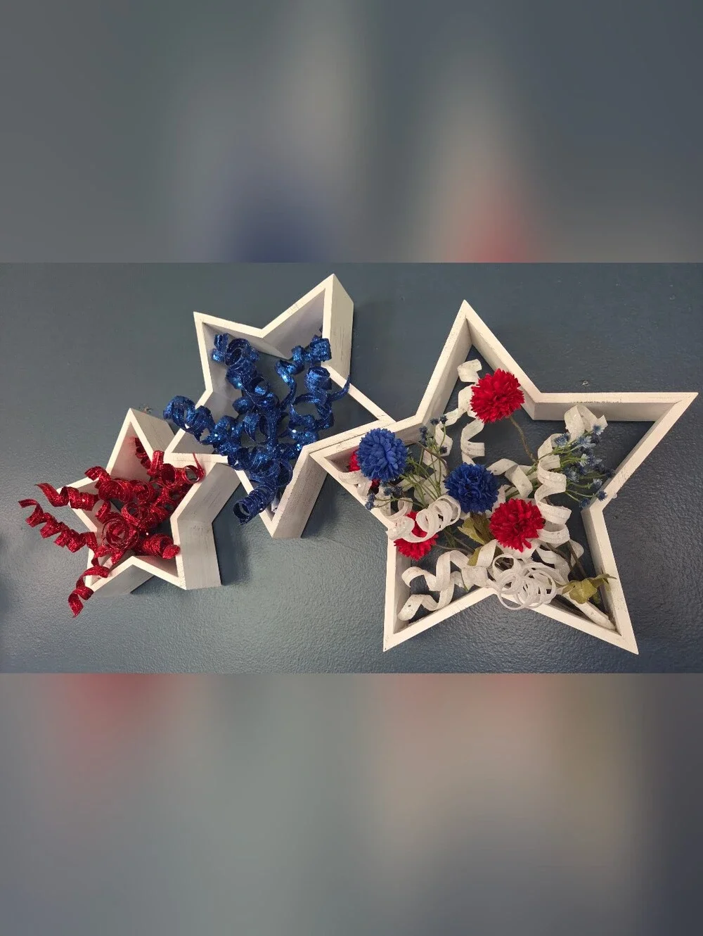 White Wood Stars With A Patriotic Flair